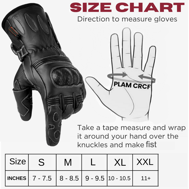 ISLERO Leather Thermal Winter Motorbike Gloves