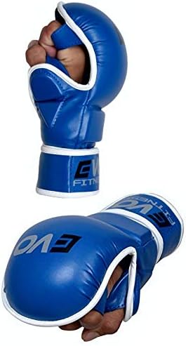 EVO Leather Blue MMA Gloves