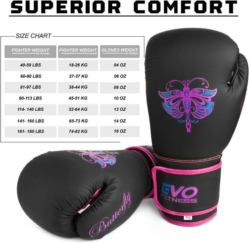 EVO Ladies Butterfly Boxing Gloves