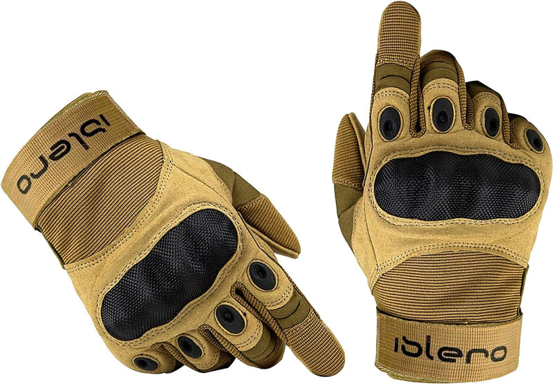 Islero Heavy Duty All Weather Motor Bike Motorcycle ATV Full Finger Brown Gloves