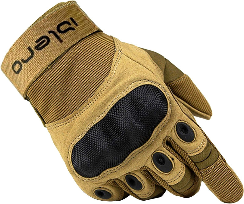 Islero Heavy Duty All Weather Motor Bike Motorcycle ATV Full Finger Brown Gloves