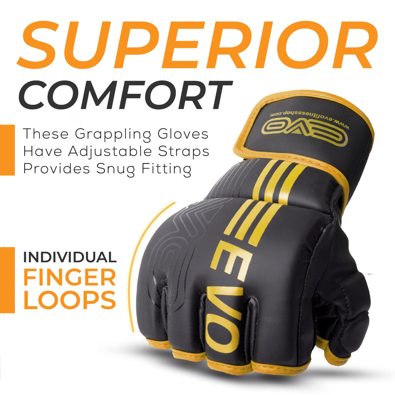 EVO Fitness Matte GOLDEN MMA Gloves - EVO Fitness