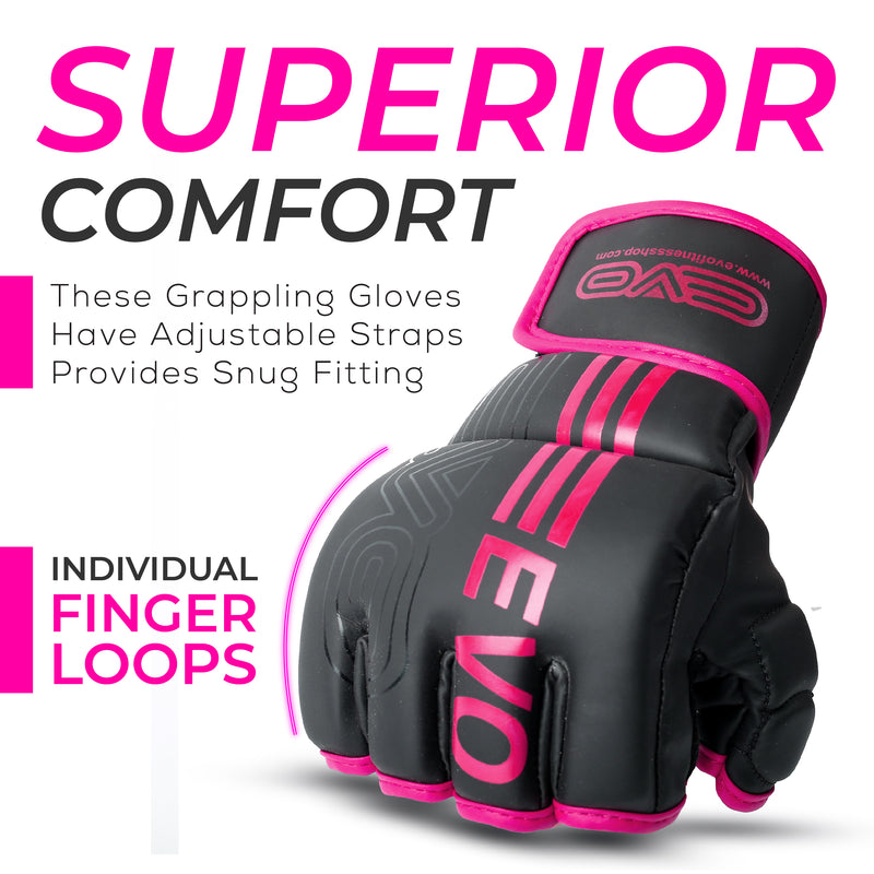 EVO Fitness Matte Pink MMA Gloves - EVO Fitness