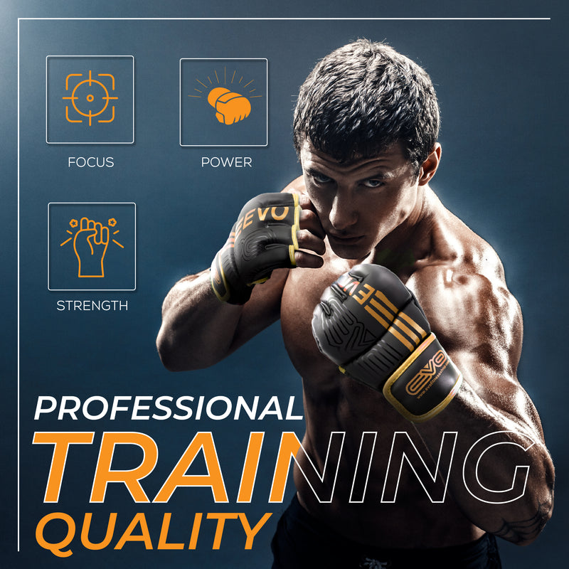 EVO Fitness Matte GOLDEN MMA Gloves - EVO Fitness