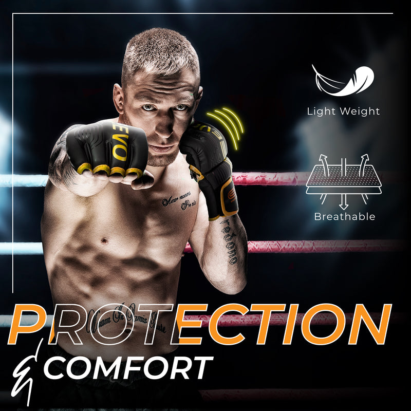 EVO Fitness Matte GOLDEN MMA Gloves - EVO Fitness