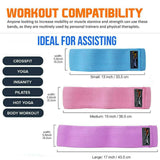 EVO Ladies Fabric Resistance Bands Elastic Exercise & Expanders HIP CIRCLE Glute - EVO Fitness