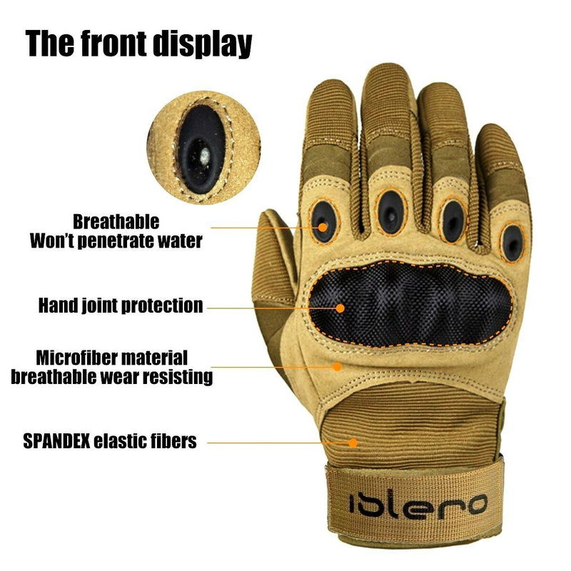 ISLERO Leather All Weather Motorbike Motorcycle Gloves Carbon Fiber Knuckle - EVO Fitness