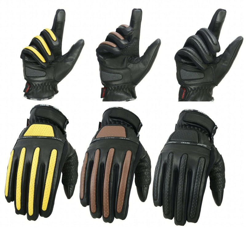 EVO All Weather Pure Leather Motorbike Gloves motorcycle Bike Working Wheelchair - EVO Fitness