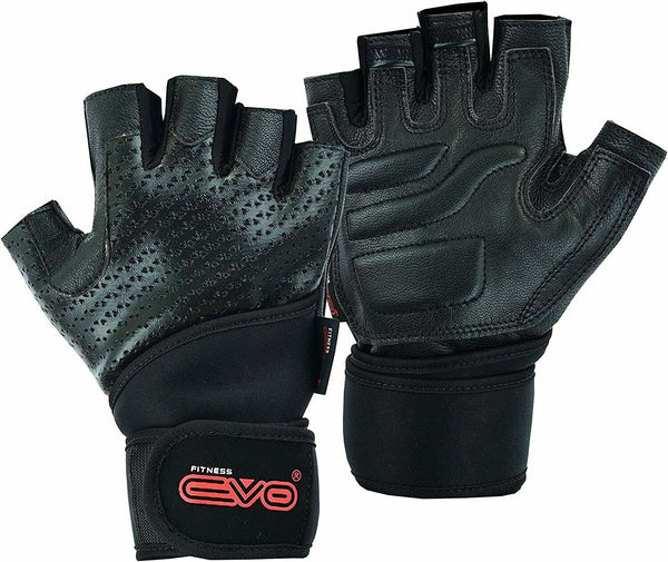 EVO Fitness Weight Lifting Gym Gloves Strap Wrist Wrap Workout Exercise Cycling - EVO Fitness