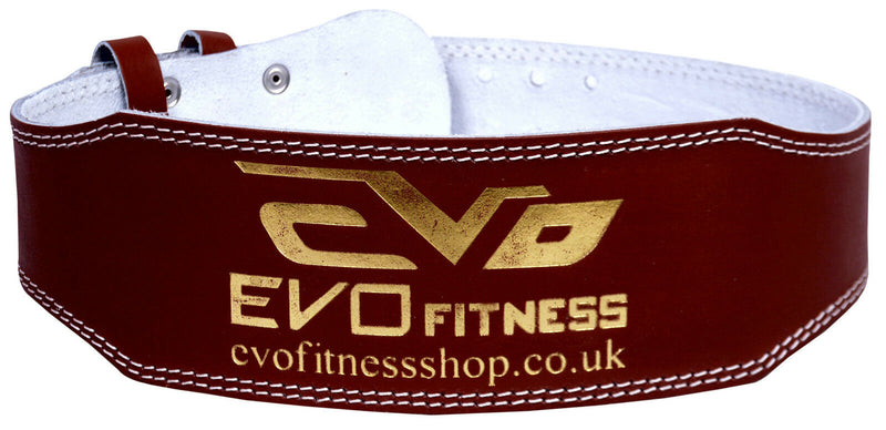 EVO 4" Pure Leather Gym Belts Weightlifting Back Support Strap Bodybuilding - EVO Fitness