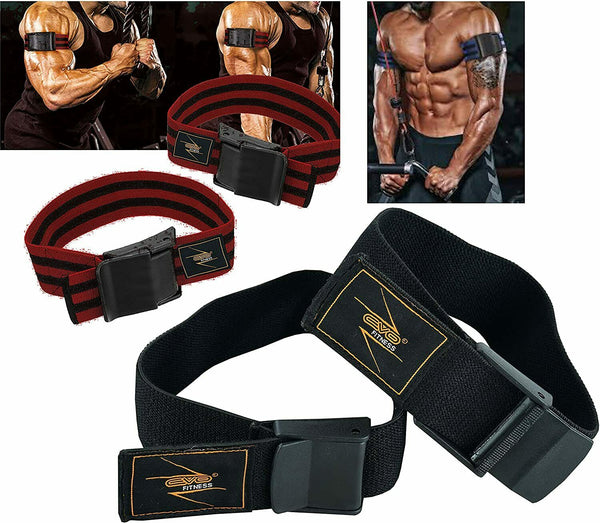 EVO Fitness Occlusion Training Bands Blood Flow Restriction Gym Workout Straps - EVO Fitness